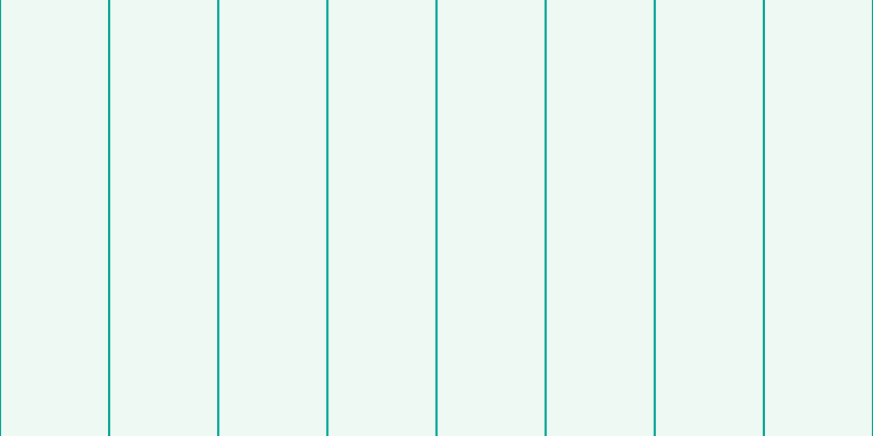 #bdebcd (25%), #04a393 vertical lines, two pixels wide, ninety-eight pixels apart