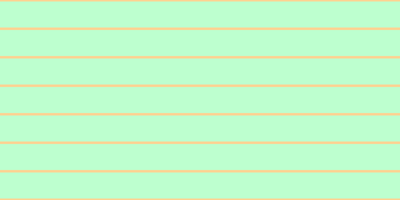#bdffcf, #fcd393 horizontal lines, five pixels wide, fifty-two pixels apart
