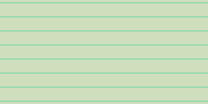#cfdebd, #36d393 horizontal lines, two pixels wide, fifty-two pixels apart