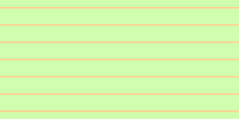 #cfffae, #fcd393 horizontal lines, six pixels wide, fifty-two pixels apart