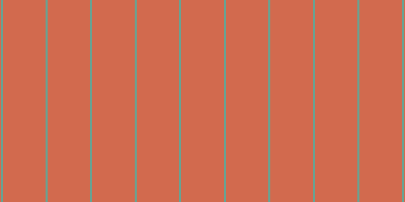 #d26a4e, #67a393 vertical lines, four pixels wide, eighty-four pixels apart