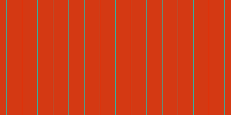 #d43913, #46a393 vertical lines, two pixels wide, fifty-two pixels apart