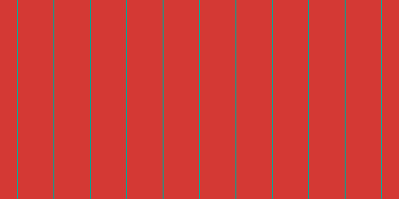 #d43934, #04a393 vertical lines, two pixels wide, seventy-one pixels apart