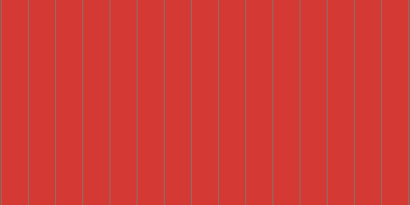 #d43934, #46a393 vertical lines, one pixels wide, fifty-two pixels apart