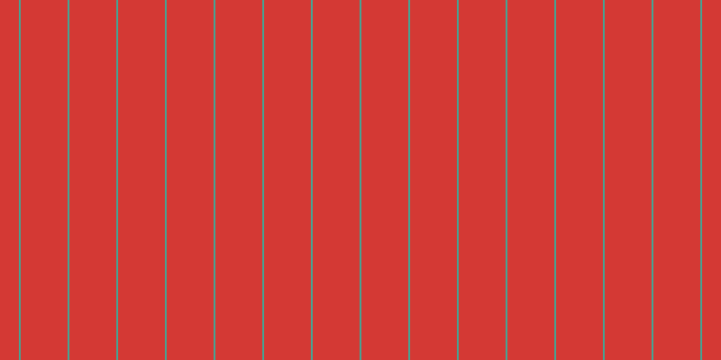 #d43934, #46a393 vertical lines, two pixels wide, fifty-two pixels apart
