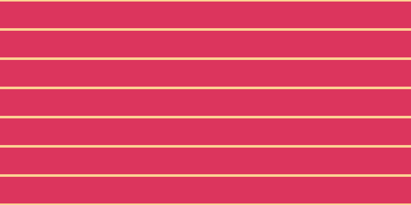 #dc355d, #fcd393 horizontal lines, five pixels wide, fifty-two pixels apart