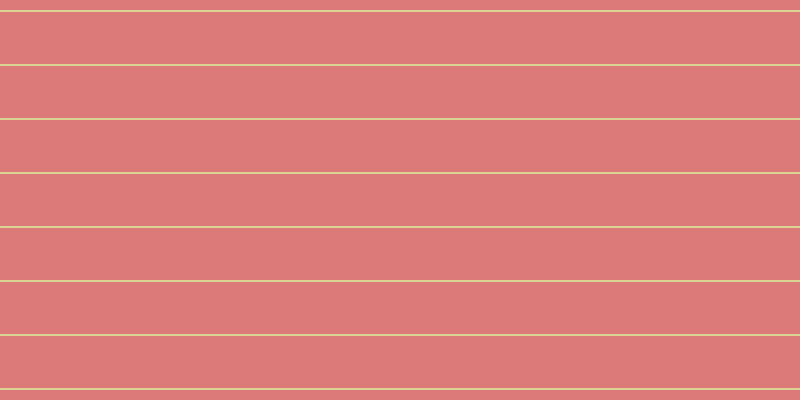 #dc7979, #dbd393 horizontal lines, two pixels wide, fifty-two pixels apart