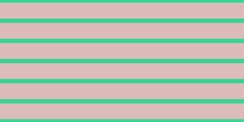 #dcbbbb, #36d393 horizontal lines, fourteen pixels wide, fifty-two pixels apart