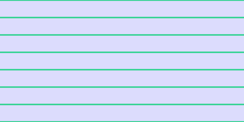 #dcdcfd, #36d393 horizontal lines, five pixels wide, fifty-two pixels apart