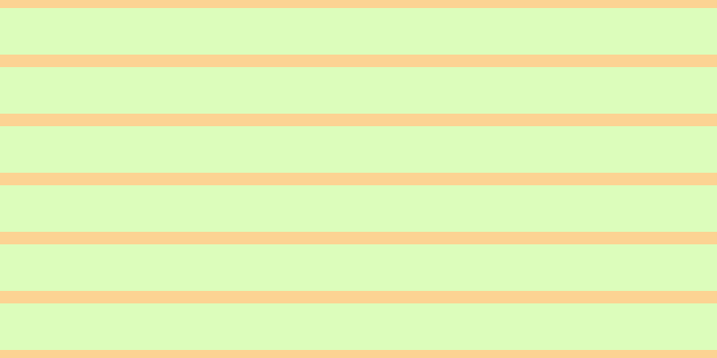 #dcfdbb, #fcd393 horizontal lines, fourteen pixels wide, fifty-two pixels apart