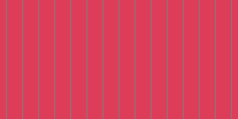 #dd3d59, #46a393 vertical lines, two pixels wide, fifty-two pixels apart