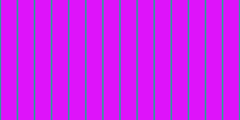 #de13fa, #25a393 vertical lines, five pixels wide, fifty-two pixels apart