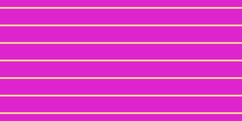 #de25cd, #fcd393 horizontal lines, six pixels wide, fifty-two pixels apart
