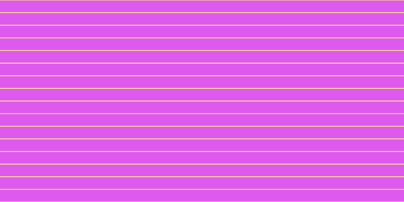 #de5aef, #fcd393 horizontal lines, two pixels wide, twenty-three pixels apart