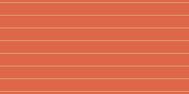 #de6749, #dbd393 horizontal lines, two pixels wide, fifty-two pixels apart