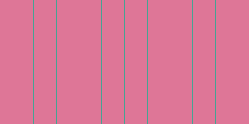 #de7697, #46a393 vertical lines, two pixels wide, seventy-one pixels apart