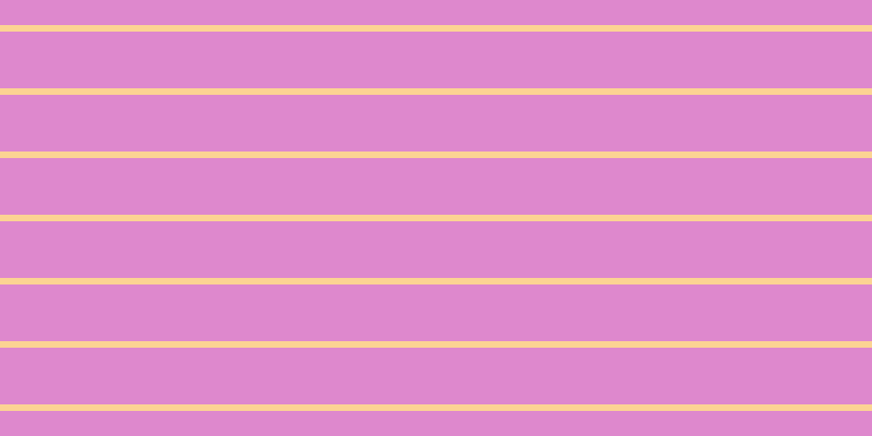 #de88cd, #fcd393 horizontal lines, six pixels wide, fifty-two pixels apart