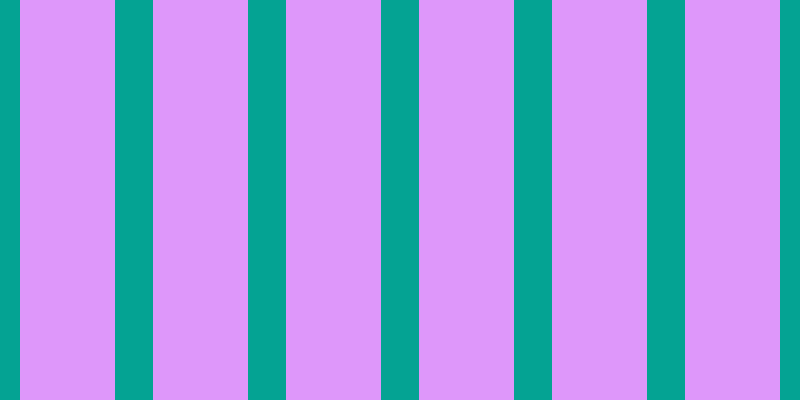 #de97fa, #04a393 vertical lines, thirty-eight pixels wide, ninety-five pixels apart