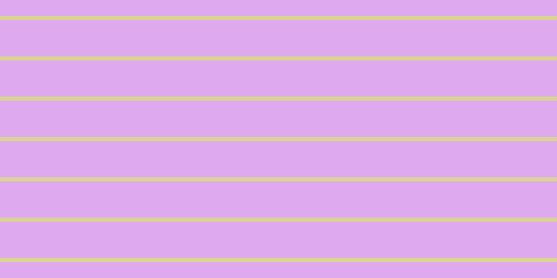 #dea9ee, #dbd393 horizontal lines, six pixels wide, fifty-two pixels apart