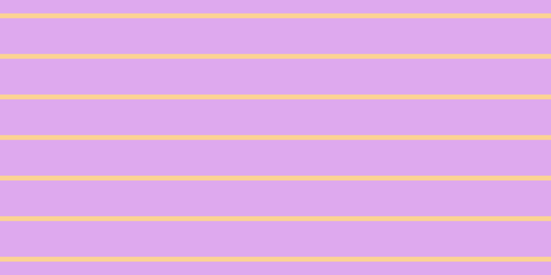 #dea9ee, #fcd393 horizontal lines, seven pixels wide, fifty-two pixels apart