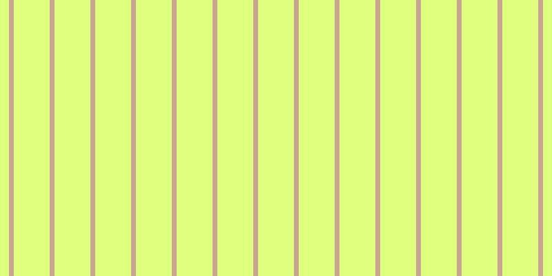 #deff7d, #caa393 vertical lines, seven pixels wide, fifty-two pixels apart