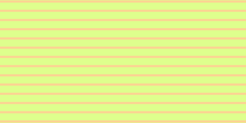 #deff8d, #fcd393 horizontal lines, seven pixels wide, twenty-three pixels apart