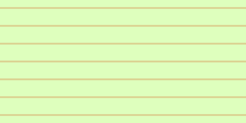 #deffbd, #dbd393 horizontal lines, six pixels wide, fifty-two pixels apart