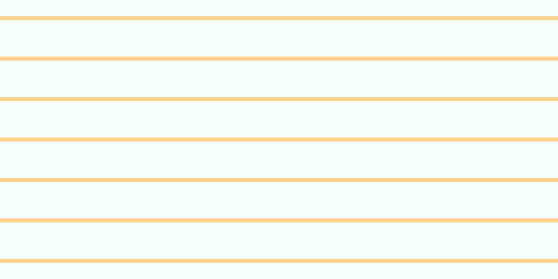 #deffef (25%), #fcd393 horizontal lines, six pixels wide, fifty-two pixels apart