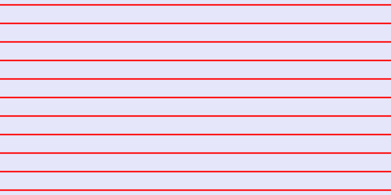 Lavender, Red horizontal lines, three pixels wide, thirty-five pixels apart
