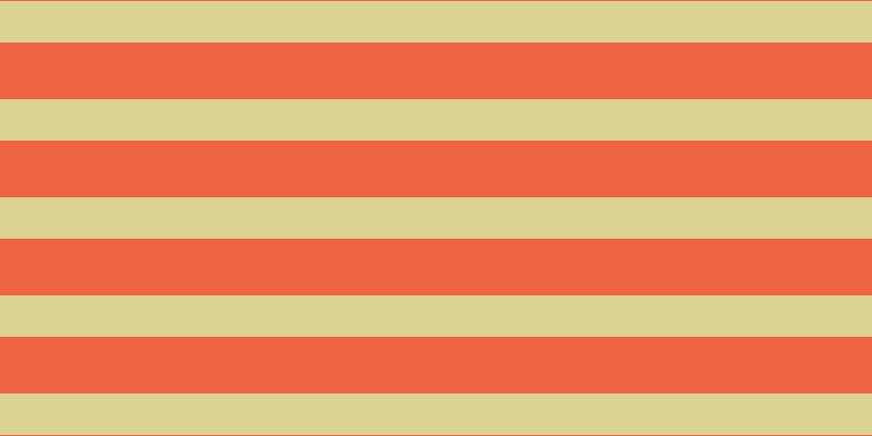 #ee6342, #dbd393 horizontal lines, thirty-eight pixels wide, fifty-two pixels apart