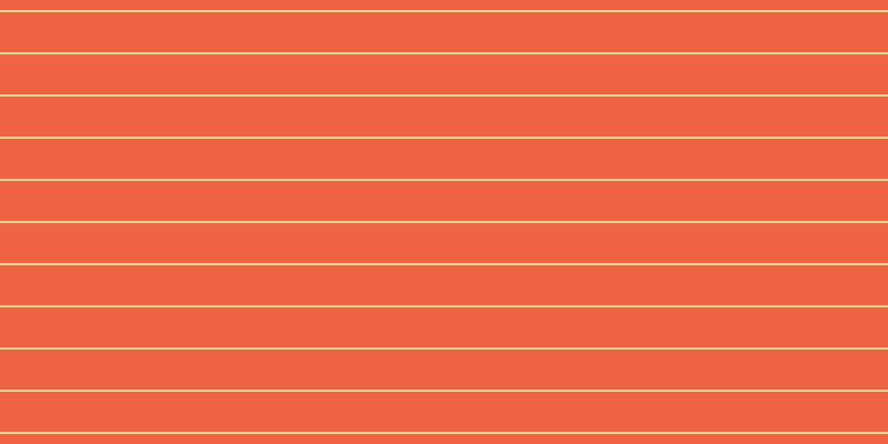 #ee6342, #fcd393 horizontal lines, two pixels wide, thirty-six pixels apart