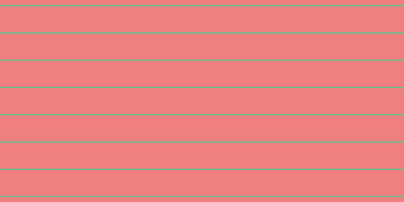 Light coral, #36d393 horizontal lines, two pixels wide, fifty-two pixels apart