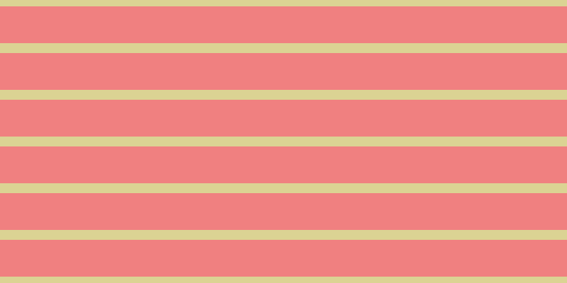 Light coral, #dbd393 horizontal lines, fourteen pixels wide, fifty-two pixels apart