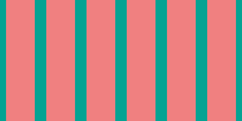 Light coral, #04a393 vertical lines, thirty-eight pixels wide, ninety-five pixels apart