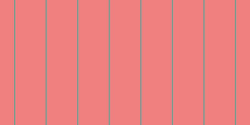 Light coral, #67a393 vertical lines, four pixels wide, ninety-seven pixels apart