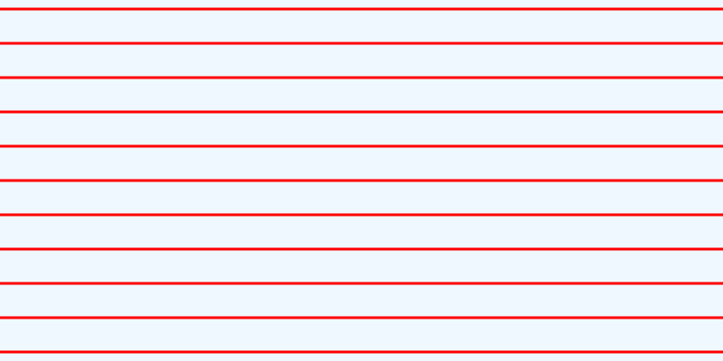 Alice blue, Red horizontal lines, three pixels wide, thirty-five pixels apart