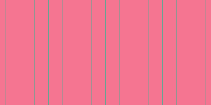 #f3496f (75%), #67a393 vertical lines, two pixels wide, fifty-two pixels apart