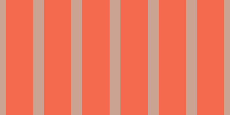 #f36a4e, #caa393 vertical lines, thirty-eight pixels wide, ninety-five pixels apart