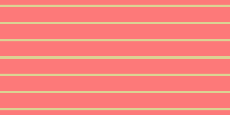 #fd7979, #dbd393 horizontal lines, eight pixels wide, fifty-two pixels apart
