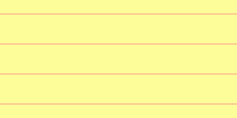 #fdfd37 (50%), #fcd393 horizontal lines, seven pixels wide, ninety-five pixels apart