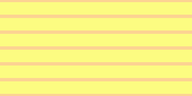 #fdfd58 (75%), #fcd393 horizontal lines, fourteen pixels wide, fifty-two pixels apart