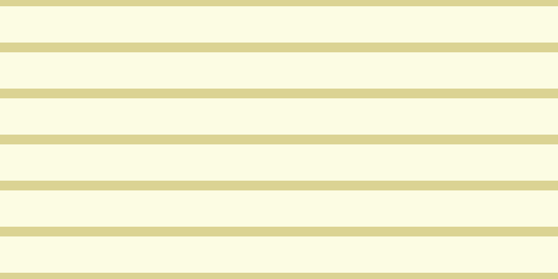 #fdfddc (75%), #dbd393 horizontal lines, fourteen pixels wide, fifty-two pixels apart