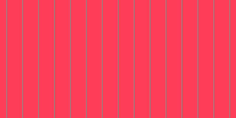 #fe3d59, #67a393 vertical lines, two pixels wide, fifty-two pixels apart