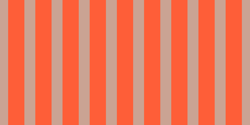 #fe5e38, #caa393 vertical lines, thirty-five pixels wide, fifty-two pixels apart