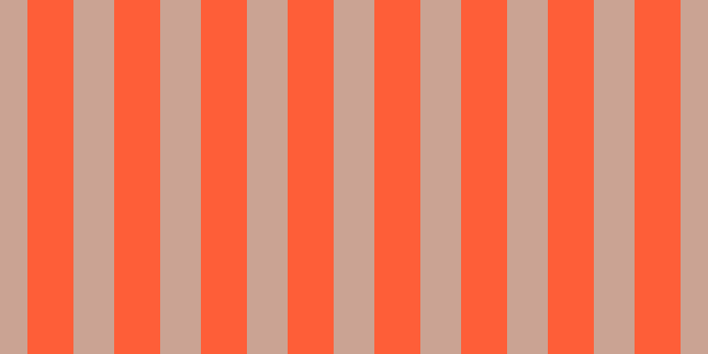 #fe5e38, #caa393 vertical lines, forty-six pixels wide, fifty-two pixels apart