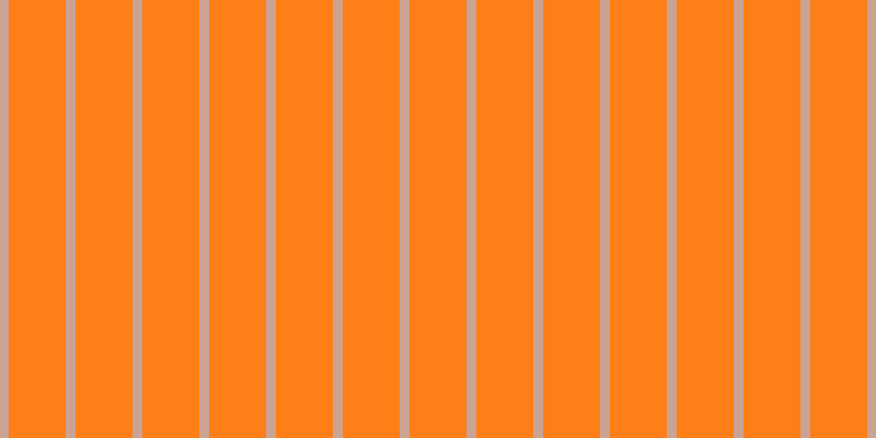 #fe7f17, #caa393 vertical lines, nine pixels wide, fifty-two pixels apart