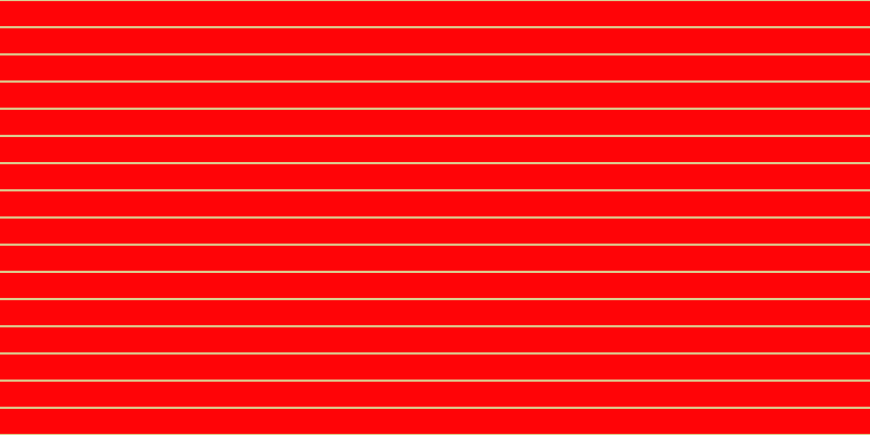 #ff0407, #dbd393 horizontal lines, two pixels wide, twenty-three pixels apart