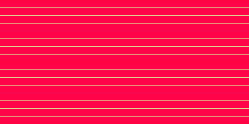 #ff0449, #dbd393 horizontal lines, two pixels wide, twenty-three pixels apart