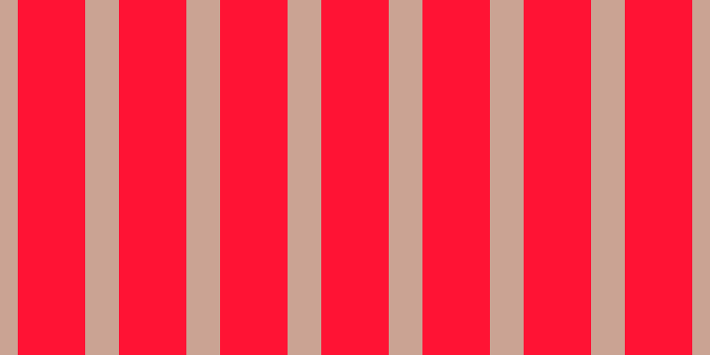 #ff1334, #caa393 vertical lines, thirty-eight pixels wide, seventy-six pixels apart