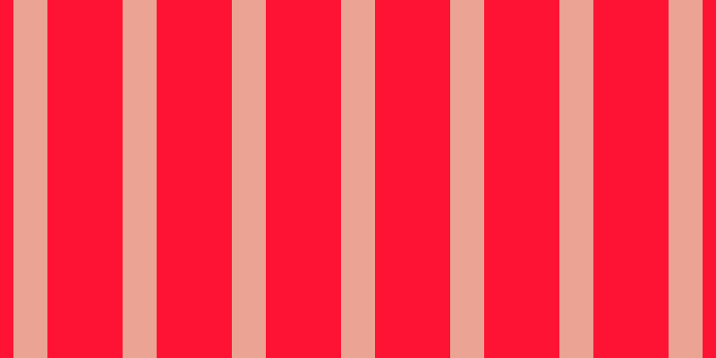 #ff1334, #eba393 vertical lines, thirty-eight pixels wide, eighty-four pixels apart